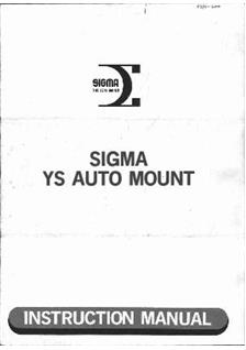 Sigma Instruction Books manual. Camera Instructions.